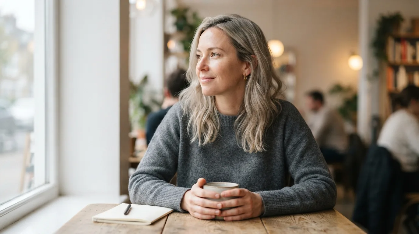 a woman with ash-blonde hair